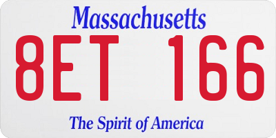 MA license plate 8ET166