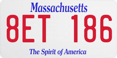 MA license plate 8ET186