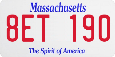 MA license plate 8ET190