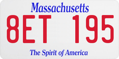 MA license plate 8ET195