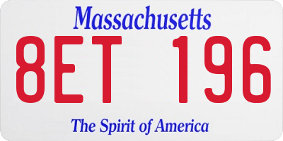 MA license plate 8ET196