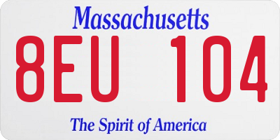 MA license plate 8EU104