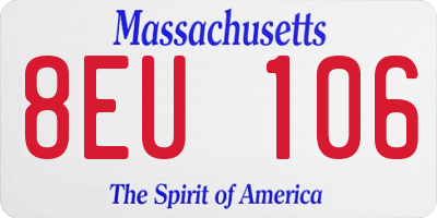 MA license plate 8EU106