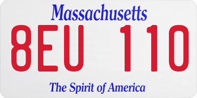 MA license plate 8EU110