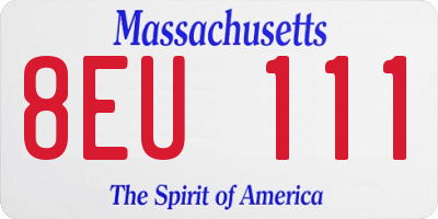 MA license plate 8EU111