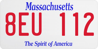 MA license plate 8EU112