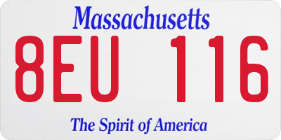 MA license plate 8EU116