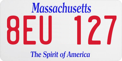 MA license plate 8EU127