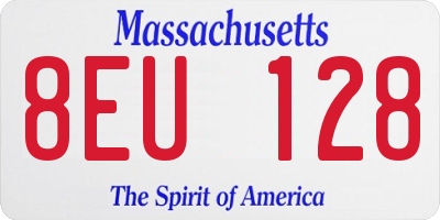 MA license plate 8EU128