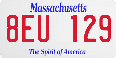 MA license plate 8EU129