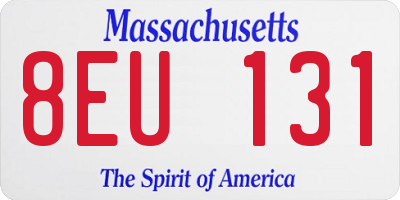 MA license plate 8EU131