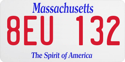MA license plate 8EU132