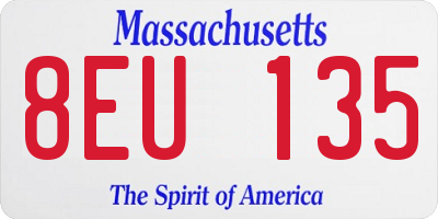 MA license plate 8EU135