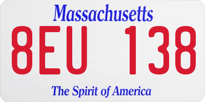 MA license plate 8EU138
