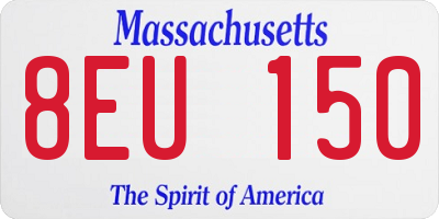 MA license plate 8EU150