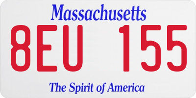 MA license plate 8EU155