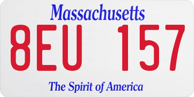 MA license plate 8EU157