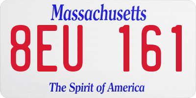 MA license plate 8EU161