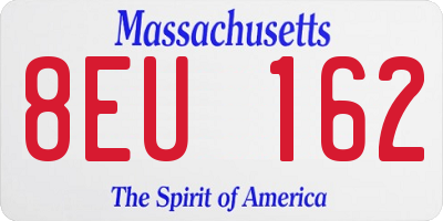 MA license plate 8EU162