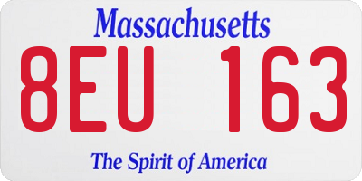 MA license plate 8EU163