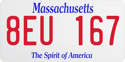 MA license plate 8EU167