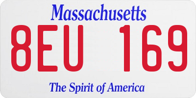 MA license plate 8EU169