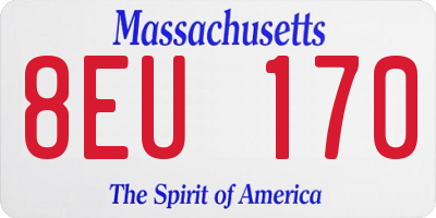 MA license plate 8EU170