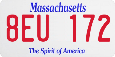 MA license plate 8EU172