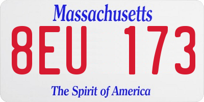MA license plate 8EU173