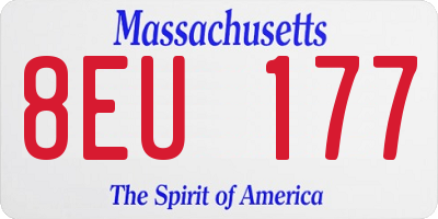 MA license plate 8EU177