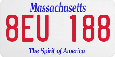 MA license plate 8EU188