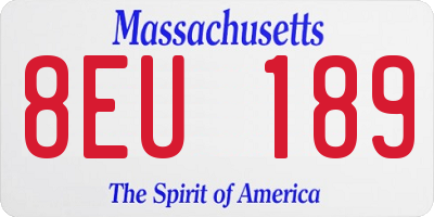 MA license plate 8EU189