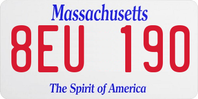 MA license plate 8EU190