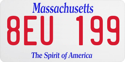 MA license plate 8EU199