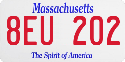 MA license plate 8EU202