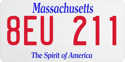 MA license plate 8EU211