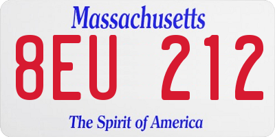 MA license plate 8EU212