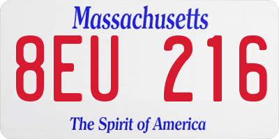 MA license plate 8EU216