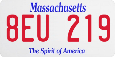 MA license plate 8EU219