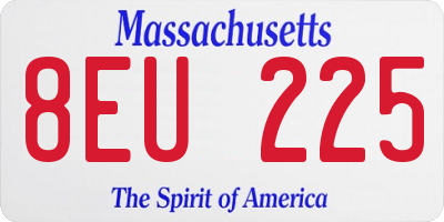 MA license plate 8EU225
