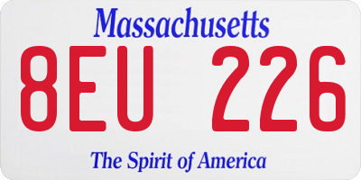 MA license plate 8EU226