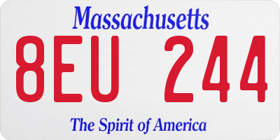 MA license plate 8EU244