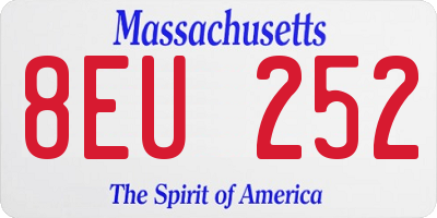 MA license plate 8EU252