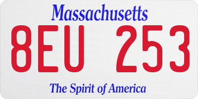 MA license plate 8EU253