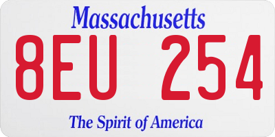 MA license plate 8EU254
