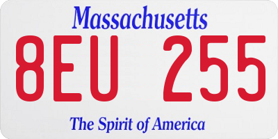 MA license plate 8EU255