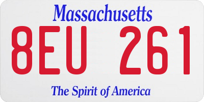 MA license plate 8EU261
