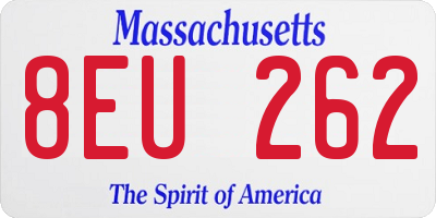MA license plate 8EU262