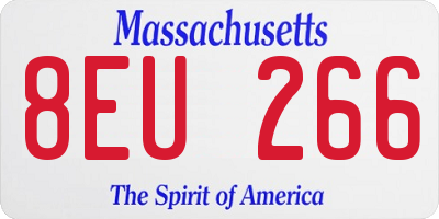 MA license plate 8EU266
