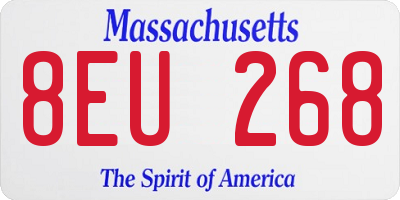 MA license plate 8EU268
